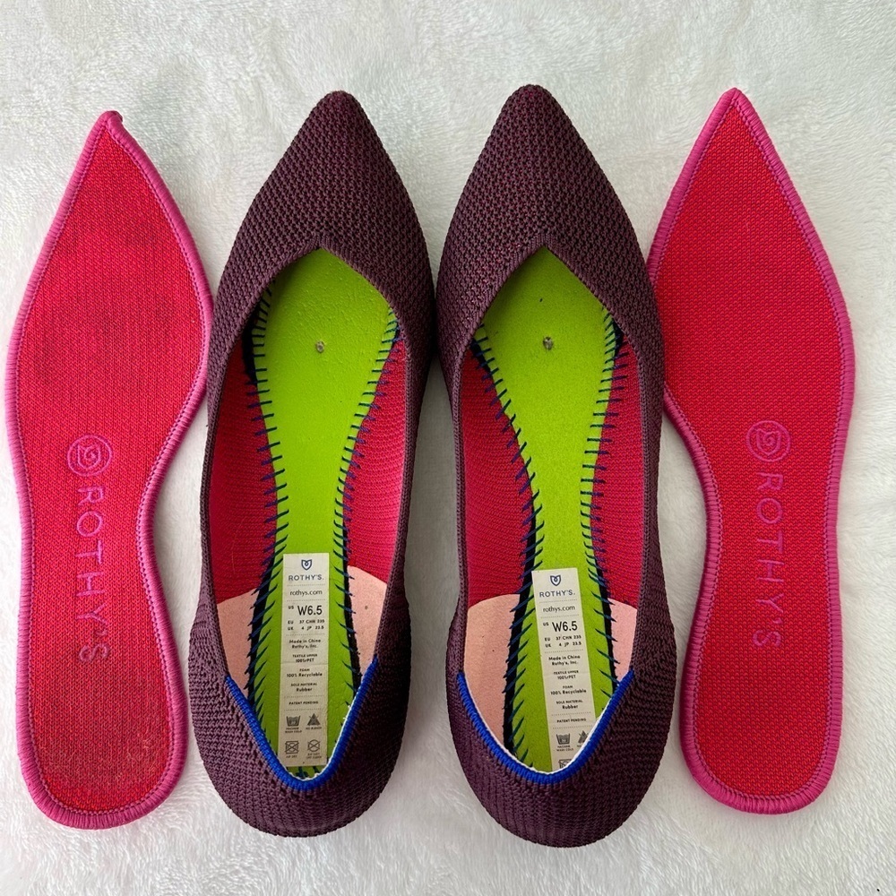 Rothy’s The Point In Retired Berry Lattice Color Size 6.5 - Picture 7 of 9